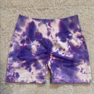 Aurora Purple Tie-Dye Biker Shorts small